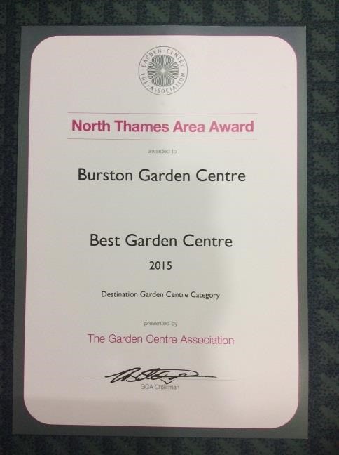 North Thames best garden centre - GCA Award